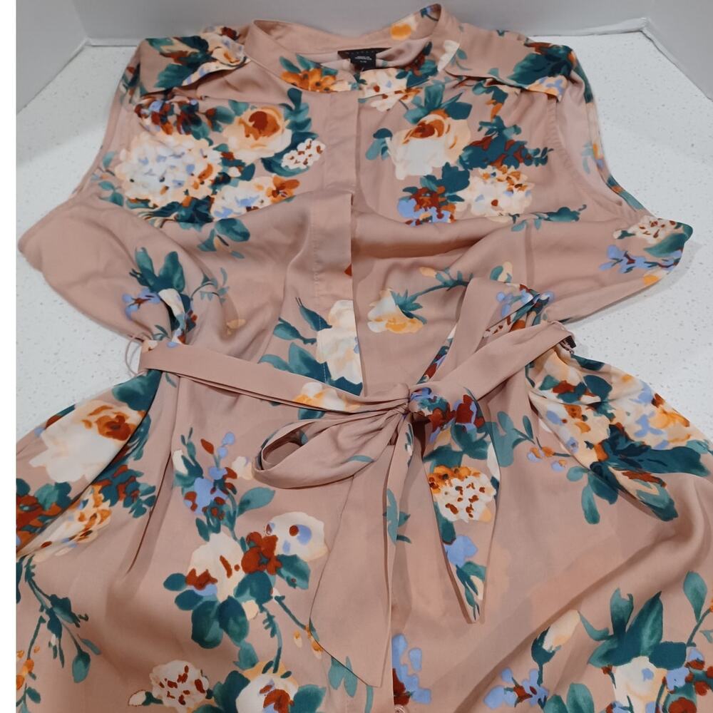 NEW MISSY Mauve Floral Print Size Large Pink